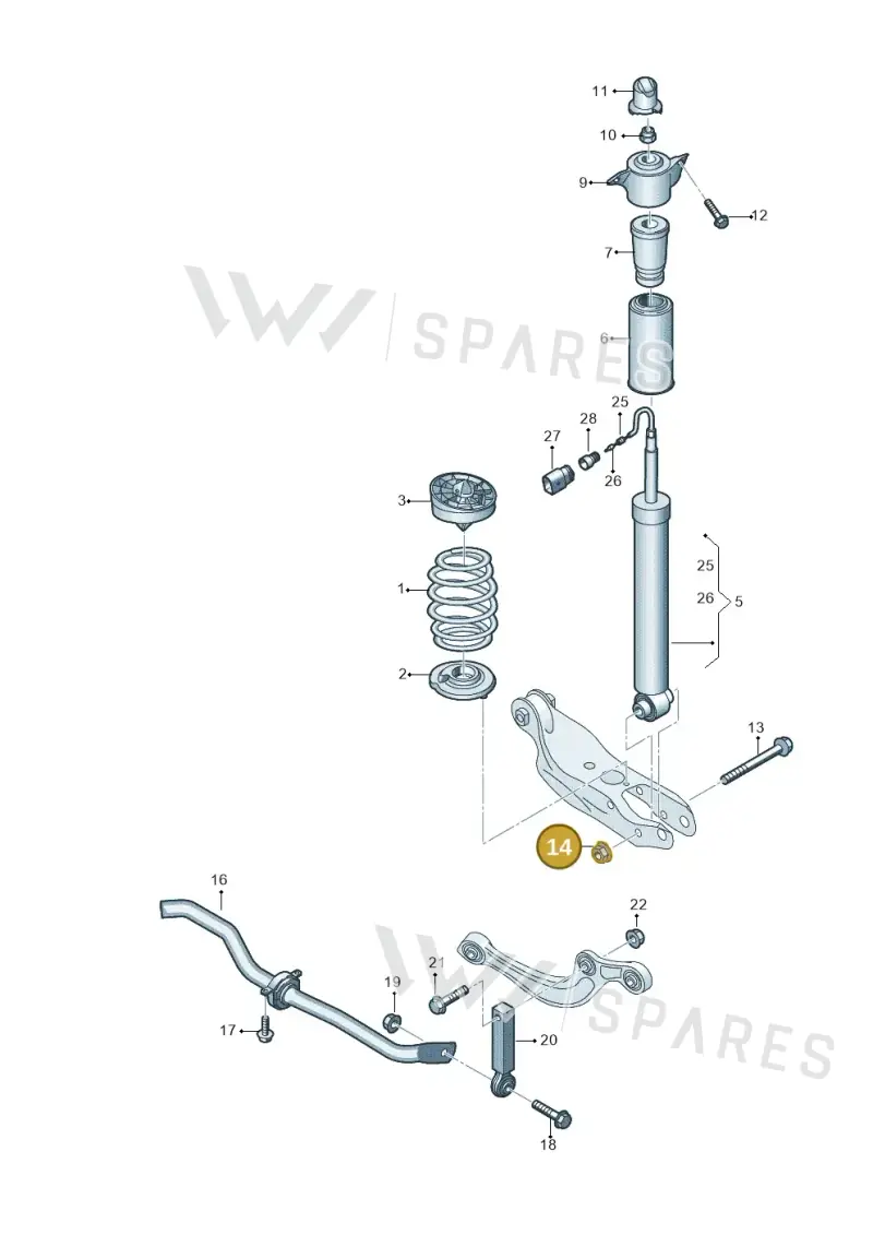 N10106403 — Audi A5 Limo 2.0 (2024-) diagram 849511040, position 14