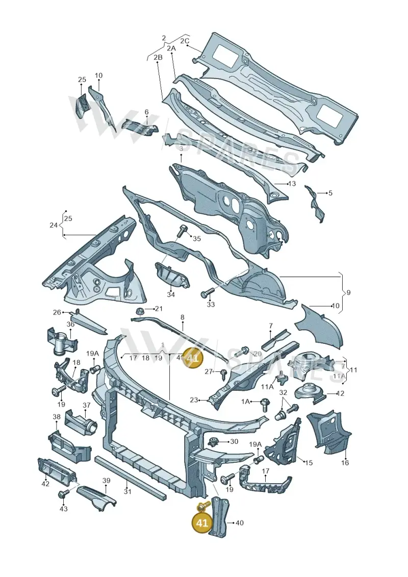 N10115404 — Audi RS3 Sportback (2011-2012) diagram 412805000, position 41