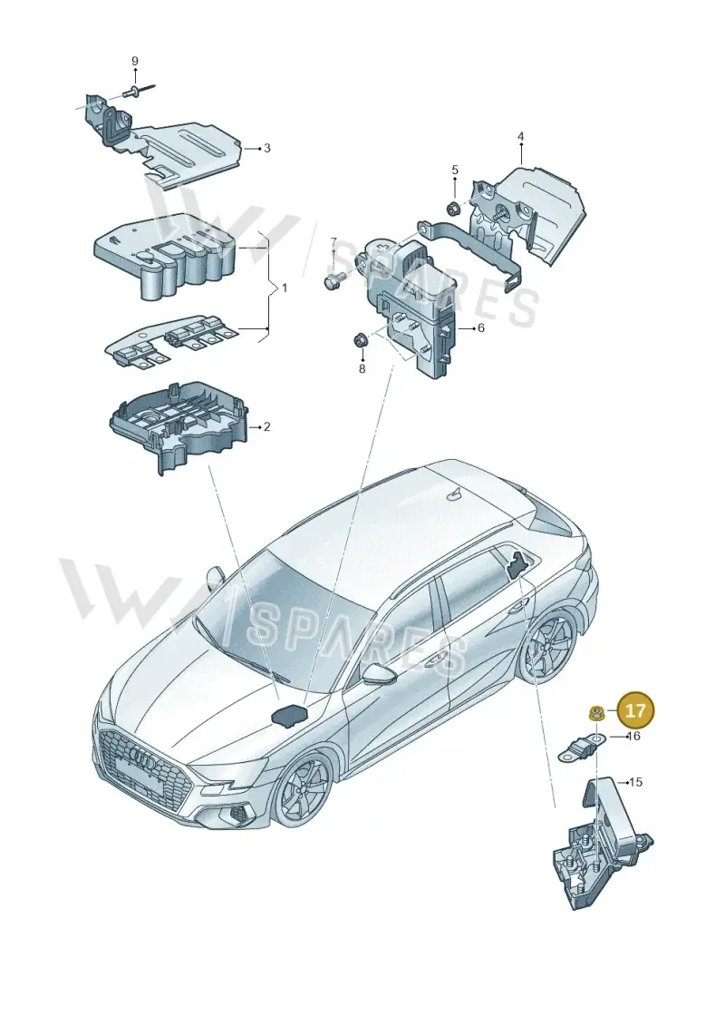 N10118104 — Audi A3 Sportback (2019-2021) diagram 596937200, position 17
