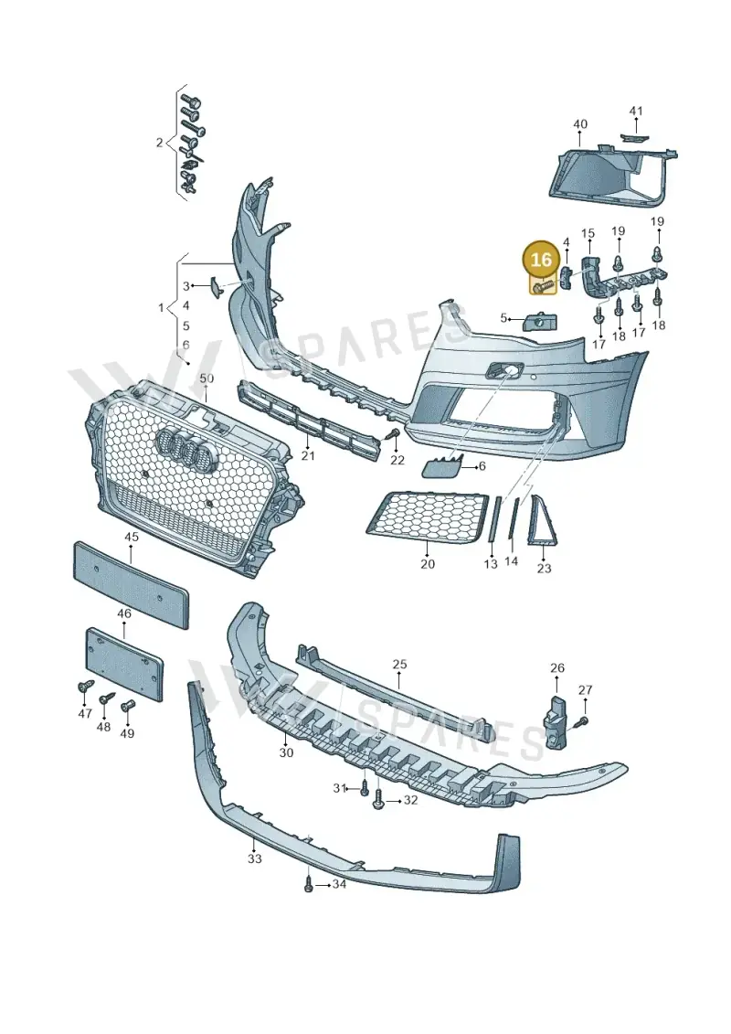 N10160205 — Audi RS3 Sportback (2015-2016) diagram 858807100, position 16