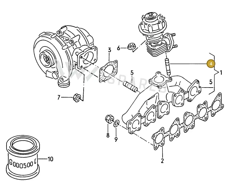N10169303 — Audi 90 qu. (1992-1994) diagram 119253170, position 4