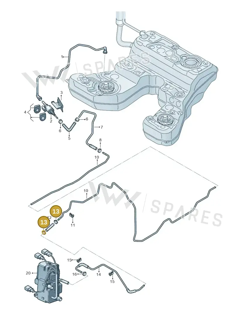 N10180701 — Audi A8L (2017-2022) diagram 838261300, position 13