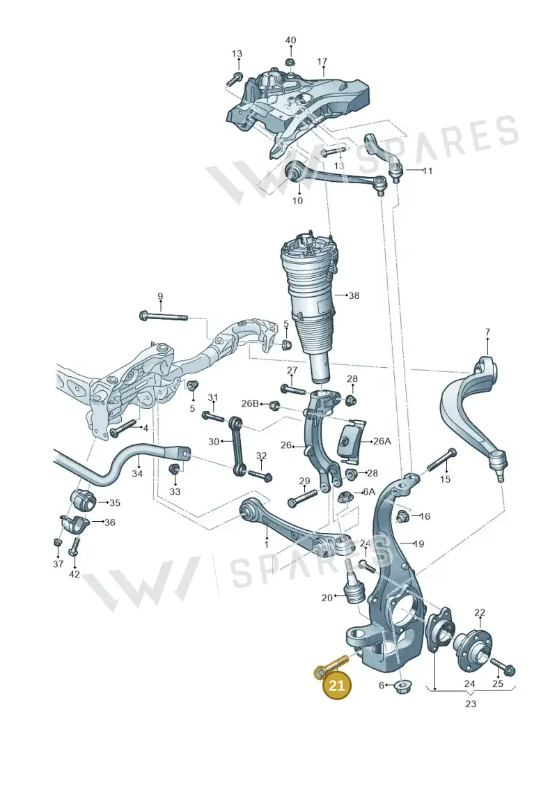 N10197304 — Audi A8L qu. 3.0 TDI (2013-2018) diagram 771407000, position 21