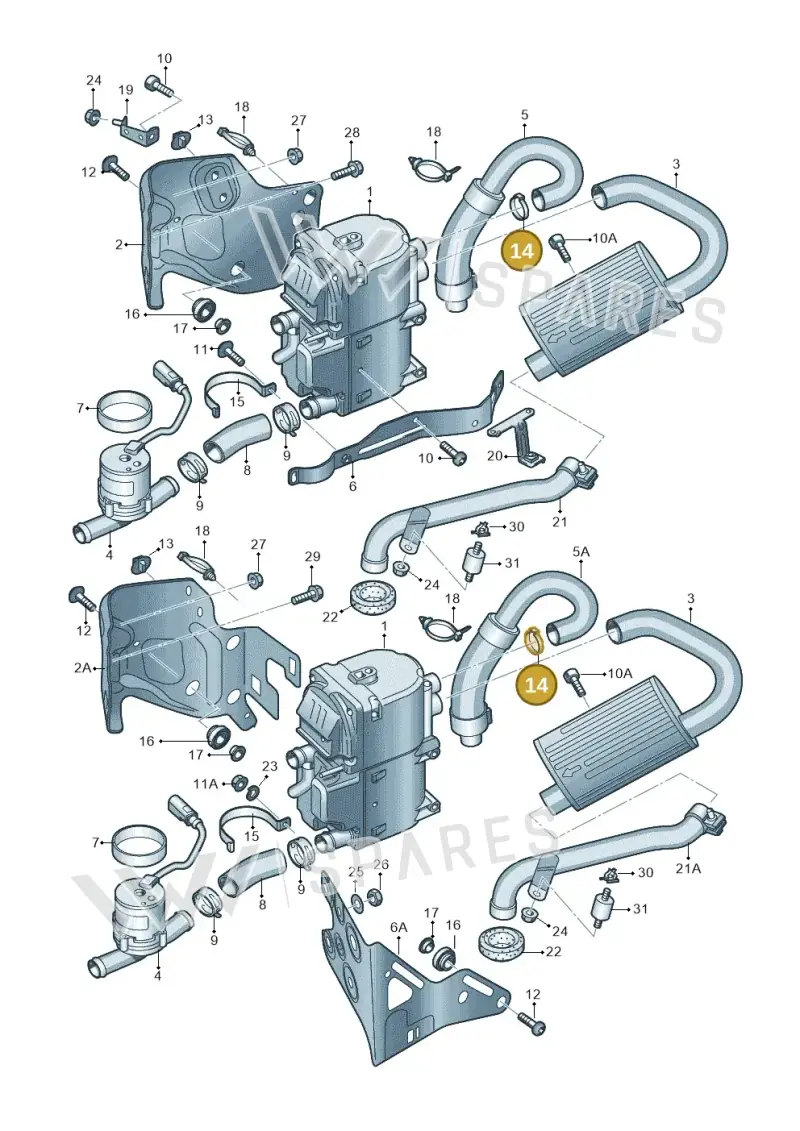 N10202001 — Audi A7 Sportback (2010-2015) diagram 620819160, position 14