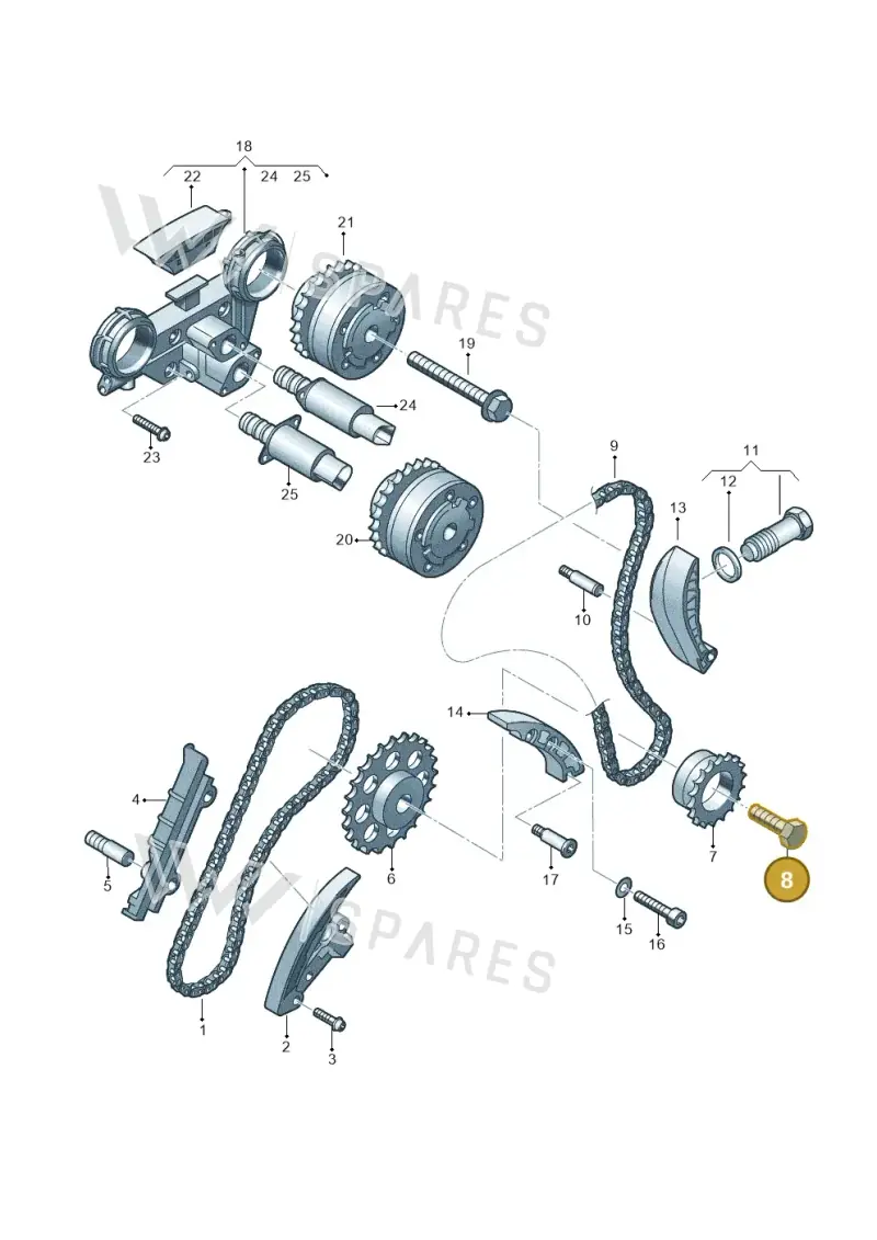 N10203803 — Audi A3 Sportback (2008-2013) diagram 244109900, position 8