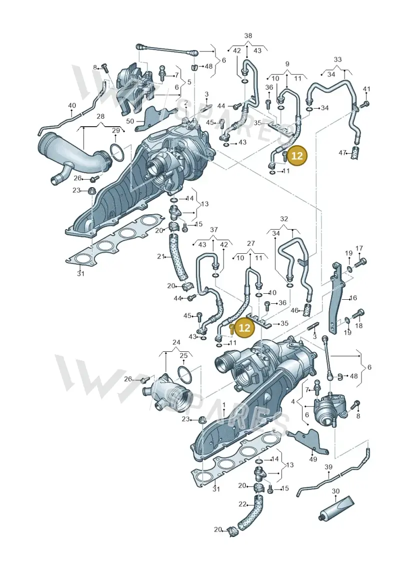 N10248003 — Audi A7 Sportback (2014-2018) diagram 696145250, position 12