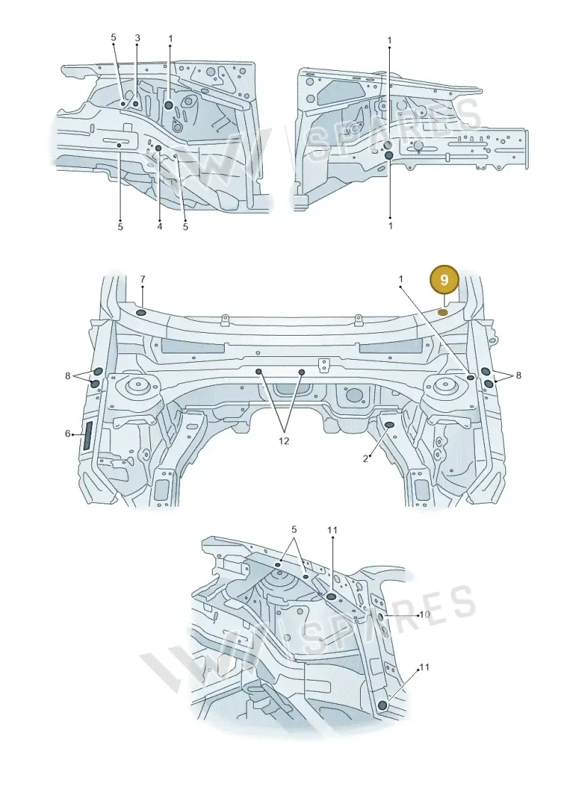 N10249701 — Audi A3 Sportback (2019-2021) diagram 596803035, position 9