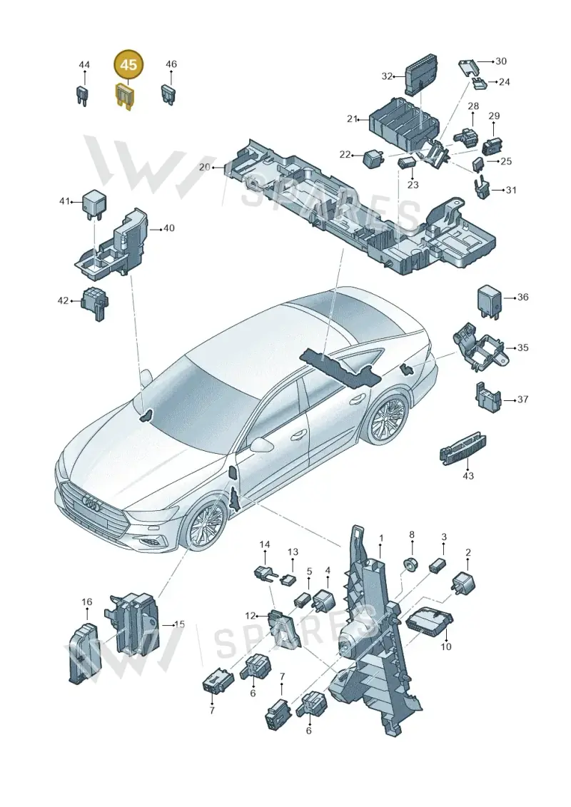 N10251903 — Audi RS7 Sportback (2019-) diagram 435937000, position 45