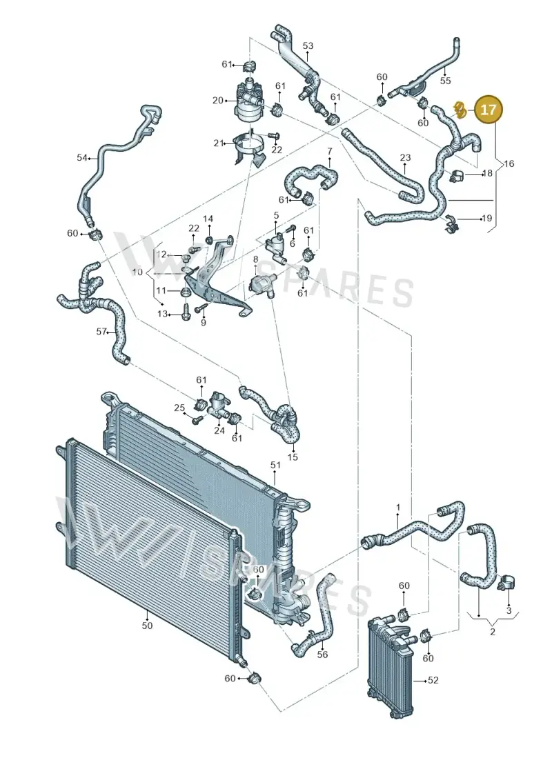 N10291801 — Audi A8L qu. 3.0 TDI (2013-2018) diagram 696121550, position 17