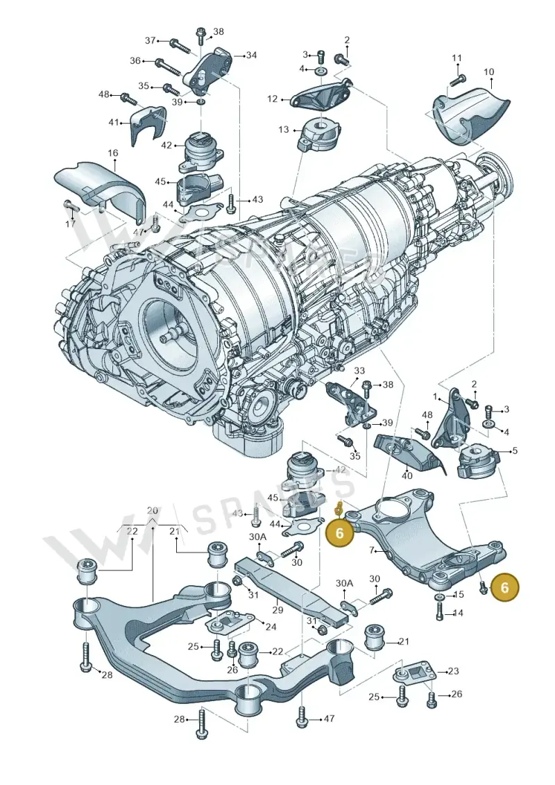 N10307502 — Audi A8/S8/qu. lang    08> (2007-) diagram 291399820, position 6