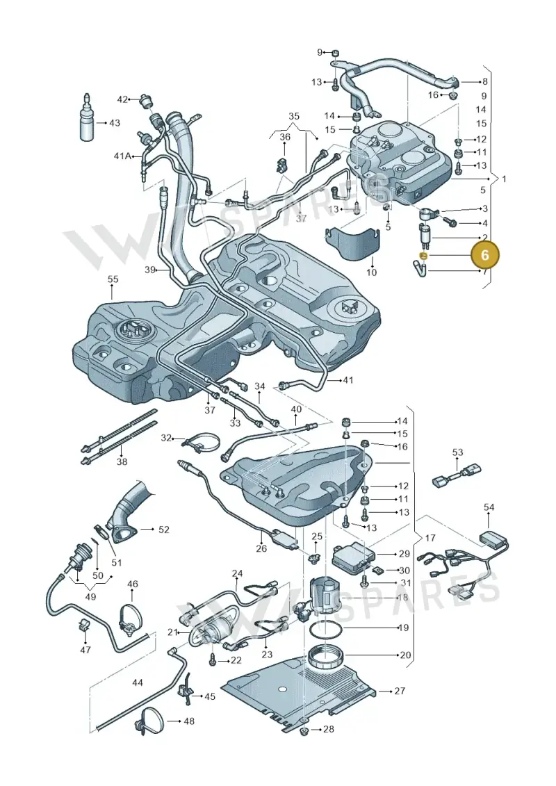 N10310001 — Audi A5 Sportback (2011-2017) diagram 636201150, position 6