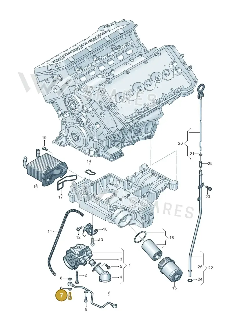 N10313503 — Audi A8L qu. 3.0 TDI (2013-2018) diagram 696115400, position 7