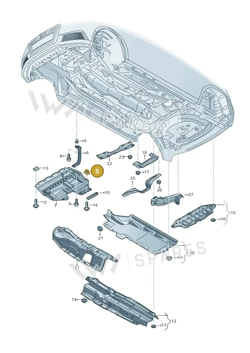 N10327102 — Audi A1 Sportback (2014-2018) diagram 792825100, position 5