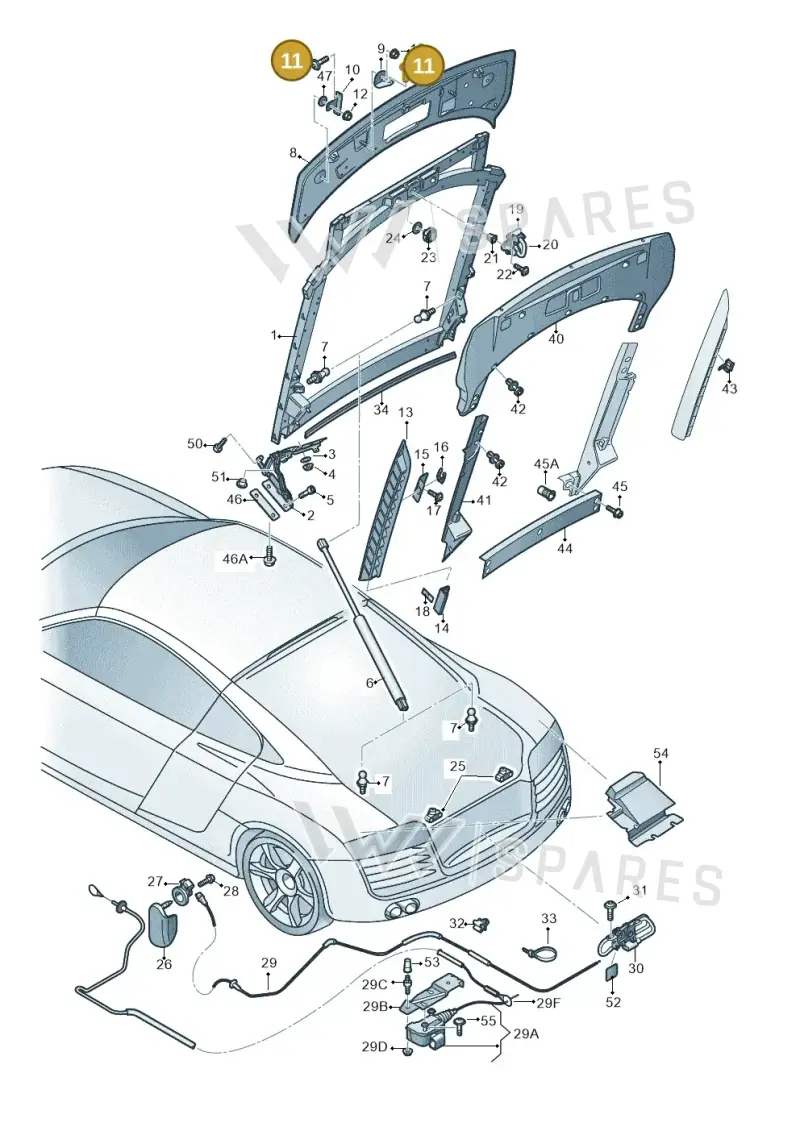 N10335208 — Audi R8 qu. 5.2 (2012-2015) diagram 618827000, position 11