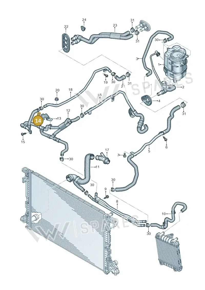 N10340103 — Audi A5 Sportback (2016-2020) diagram 849121920, position 14