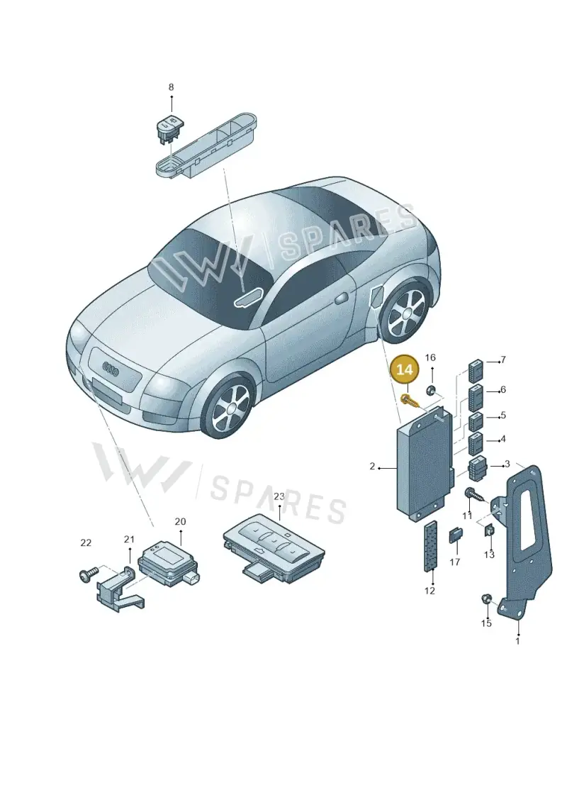 N10353802 — Audi TT Coupe/Roadster (2002-2006) diagram 229907000, position 14