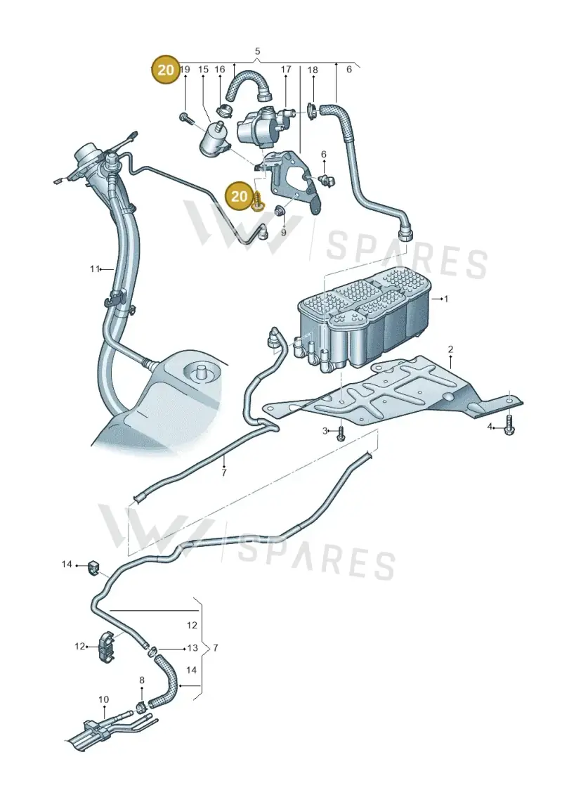N10354503 — Audi A8L (2017-2022) diagram 838201085, position 20