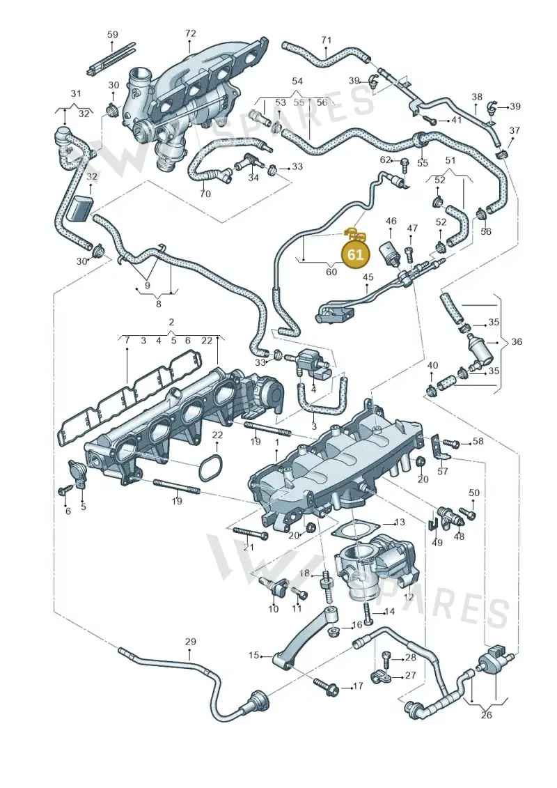 N10401902 — Audi Q5 qu. 2.0 TDI (2012-2017) diagram 736133220, position 61