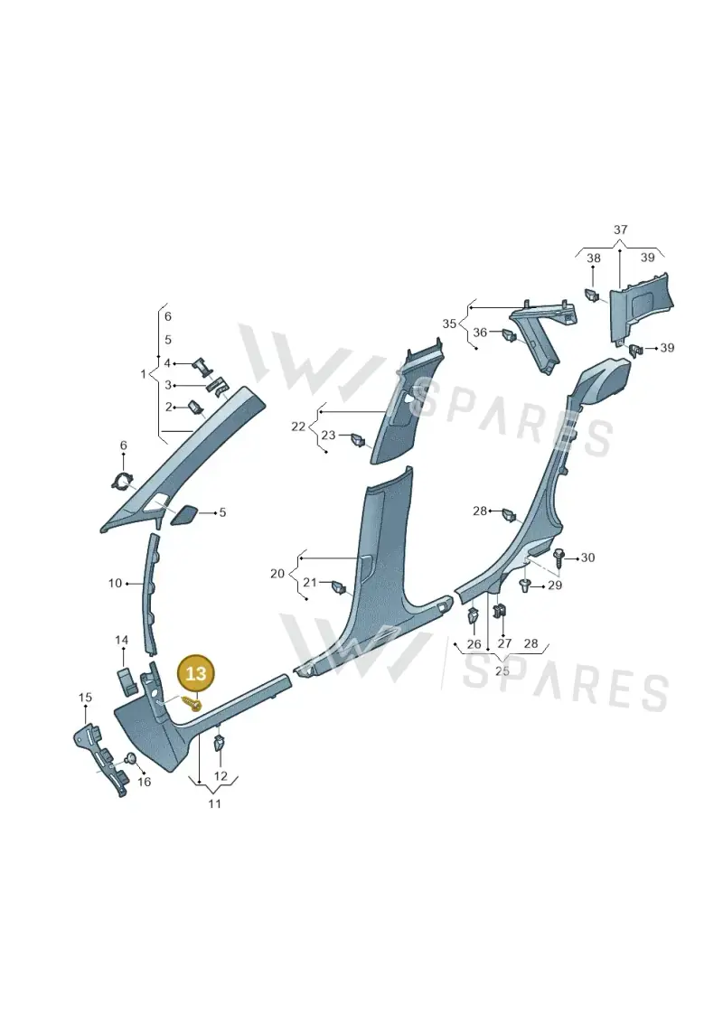 N10412804 — Audi A3 Sportback (2019-2021) diagram 596867650, position 13