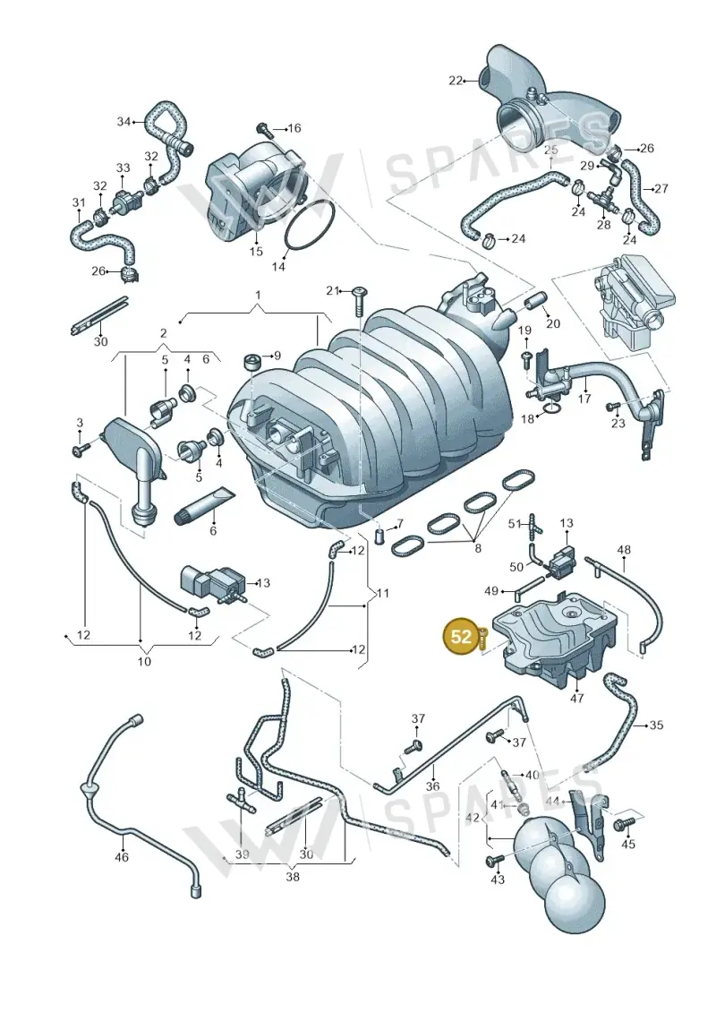 N10413401 — Audi Q7 qu. 3.0 TDI (2009-2015) diagram 493133630, position 52