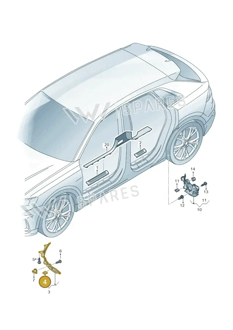 N10433701 — Audi Q8 Quattro 3,0 (2018-) diagram 429853000, position 4
