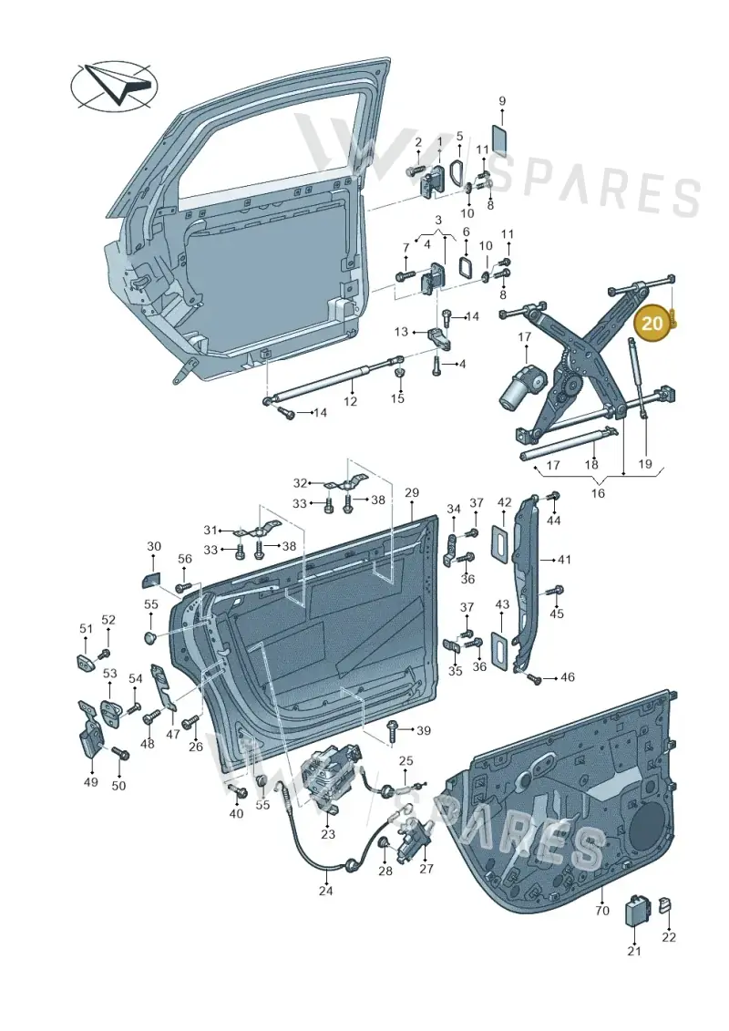 N10447402 — Audi A8L (2017-2022) diagram 838833000, position 20