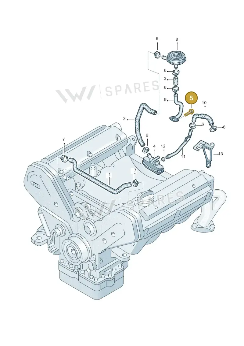 N10451410 — Audi A6/Wagon/quattro (2001-2004) diagram 255103970, position 5