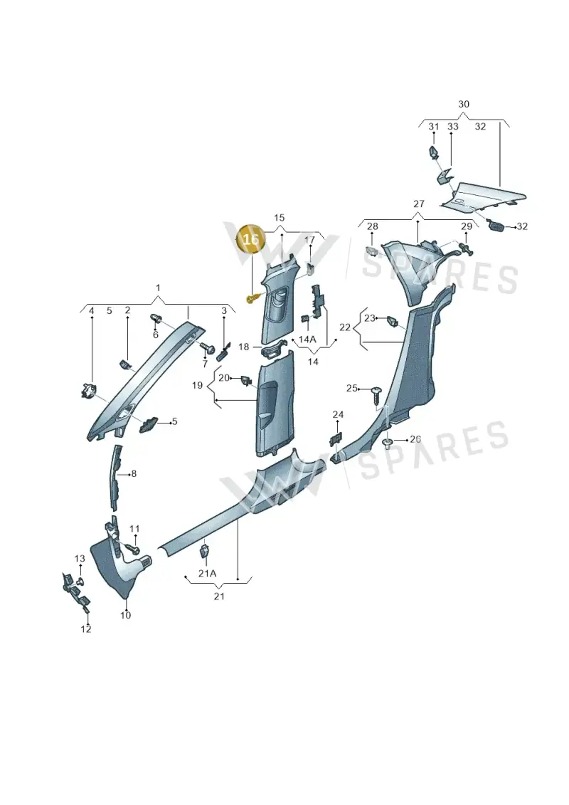 N10457101 — Audi RS3 Limousine (2017-2020) diagram 890867700, position 16