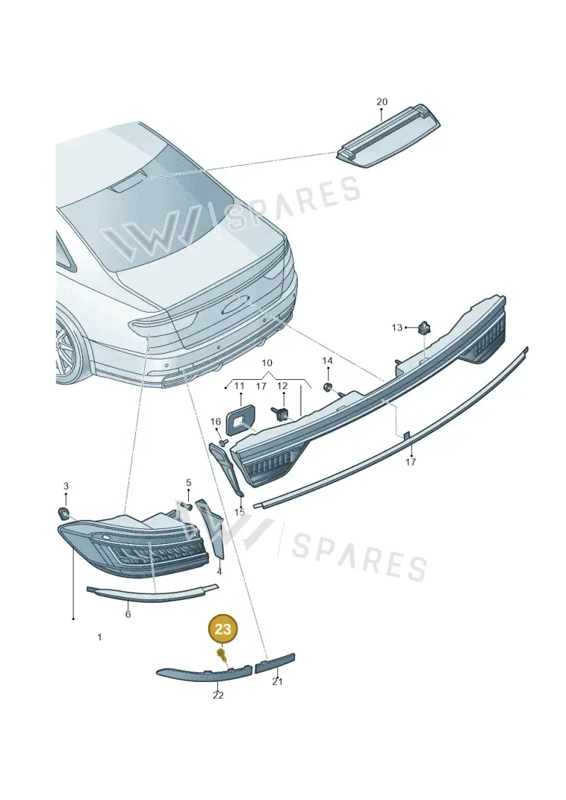 N10464802 — Audi A8L (2017-2022) diagram 838945000, position 23