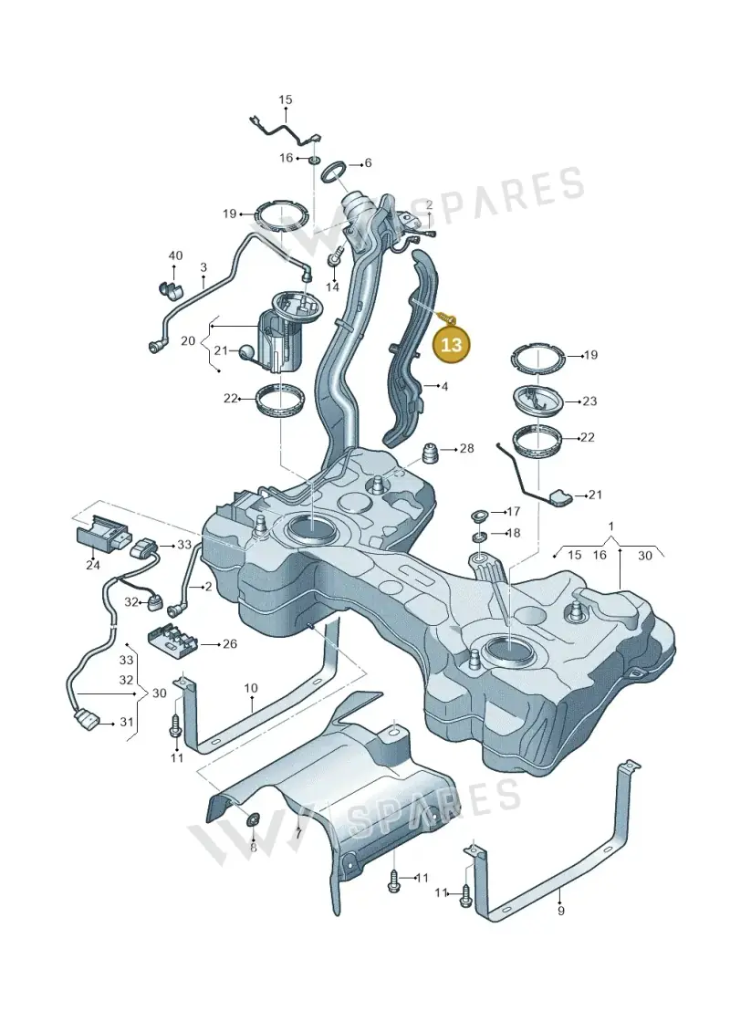 N10471801 — Audi TTRS Coupe (2016-2023) diagram 898201200, position 13