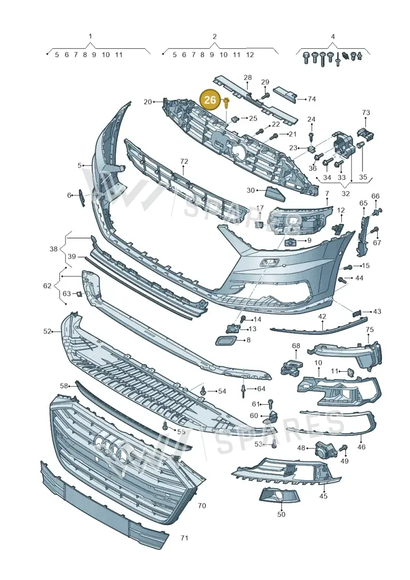 N10473203 — Audi A8L (2017-2022) diagram 838807015, position 26