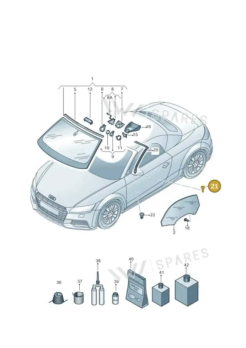 N10485703 — Audi TTRS Coupe (2016-2023) diagram 850845100, position 21