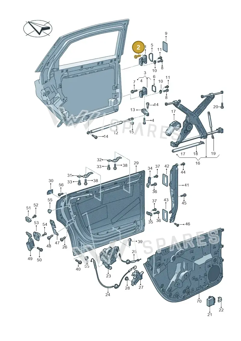N10503102 — Audi A8L (2017-2022) diagram 838833000, position 2