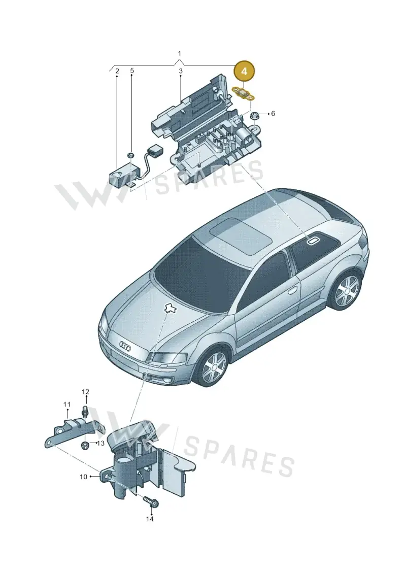 N10525509 — Audi RS3 Sportback (2011-2012) diagram 412937300, position 4