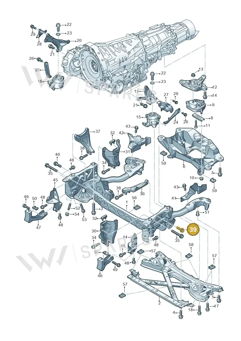 N10541002 — Audi A8L qu. 3.0 TDI (2013-2018) diagram 696399750, position 39