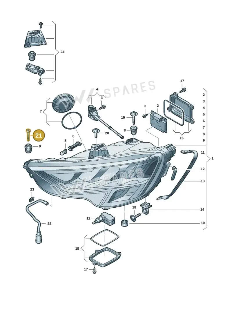 N10554008 — Audi A3 Sportback (2019-2021) diagram 596941005, position 21