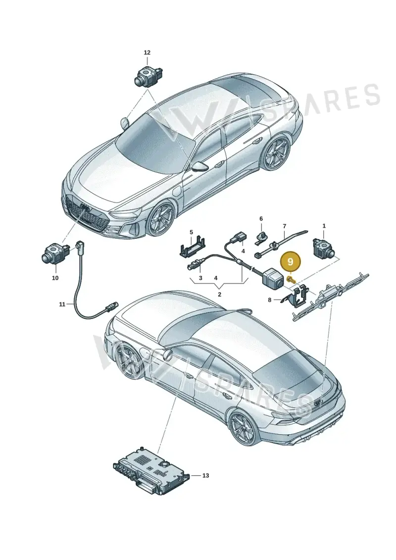 N10555702 — Audi RS e-tron GT (2020-2020) diagram 4j1907260, position 9