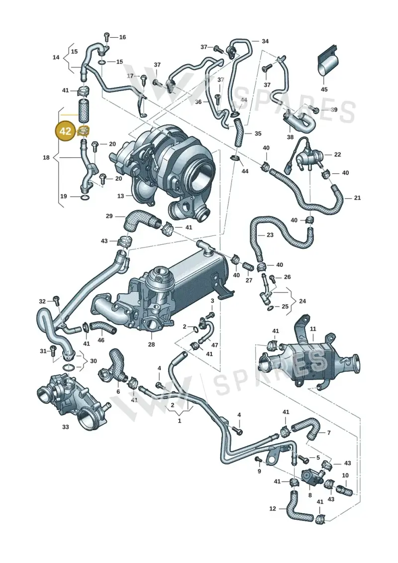 N10558601 — Audi A6 2.0 (2018-) diagram 430121106, position 42