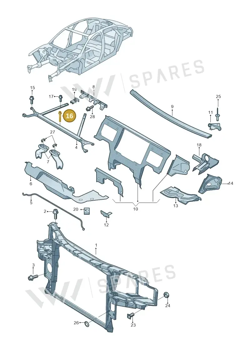 N10562101 — Audi A8/S8/qu. lang    08> (2007-) diagram 291805000, position 16