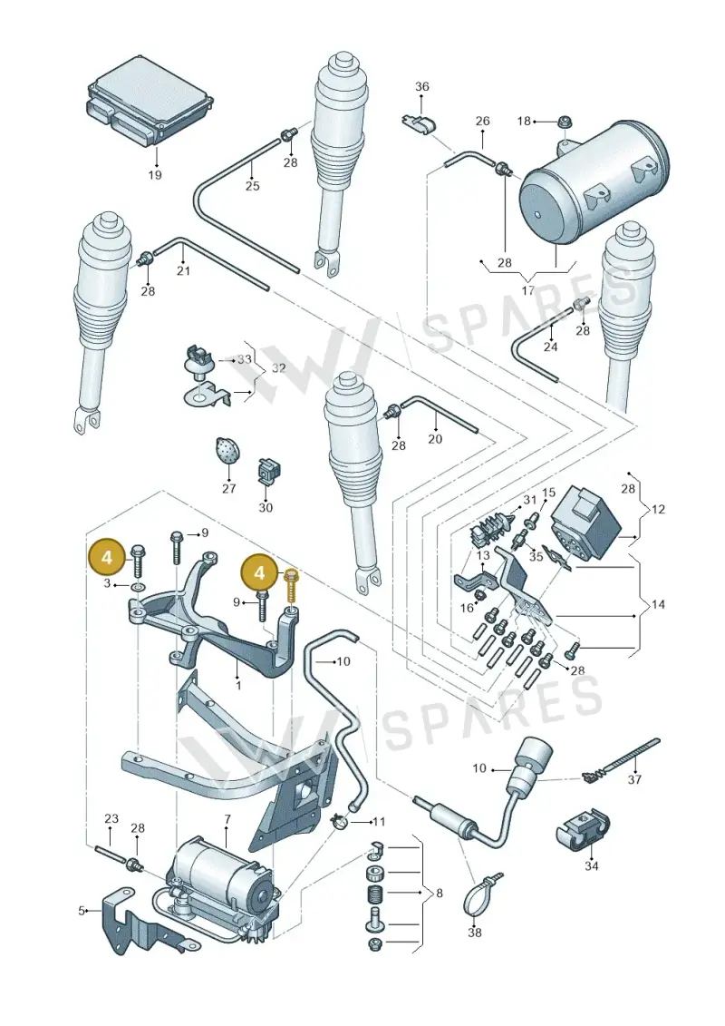 N10577001 — Audi A8/S8/qu. lang    08> (2007-) diagram 291616300, position 4