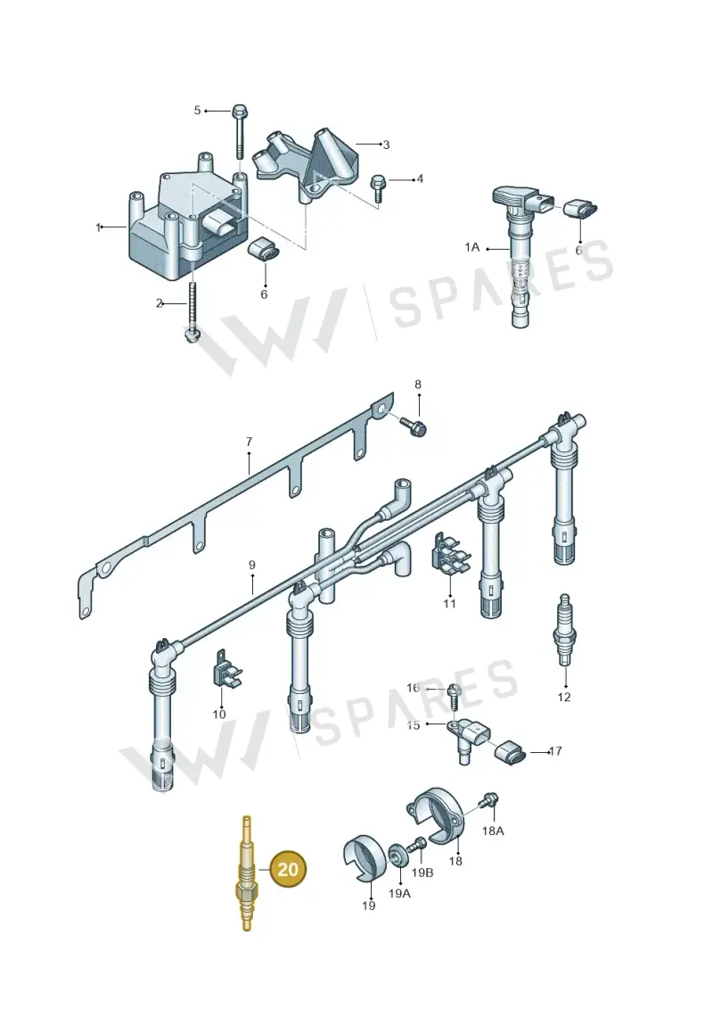 N10579805 — Audi A3/S3/Sportb./qu. 08 (2007-) diagram 412905000, position 20