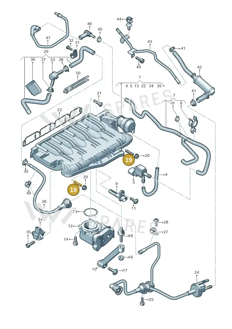 N10581602 — Audi A5 Sportback (2011-2017) diagram 636133320, position 19