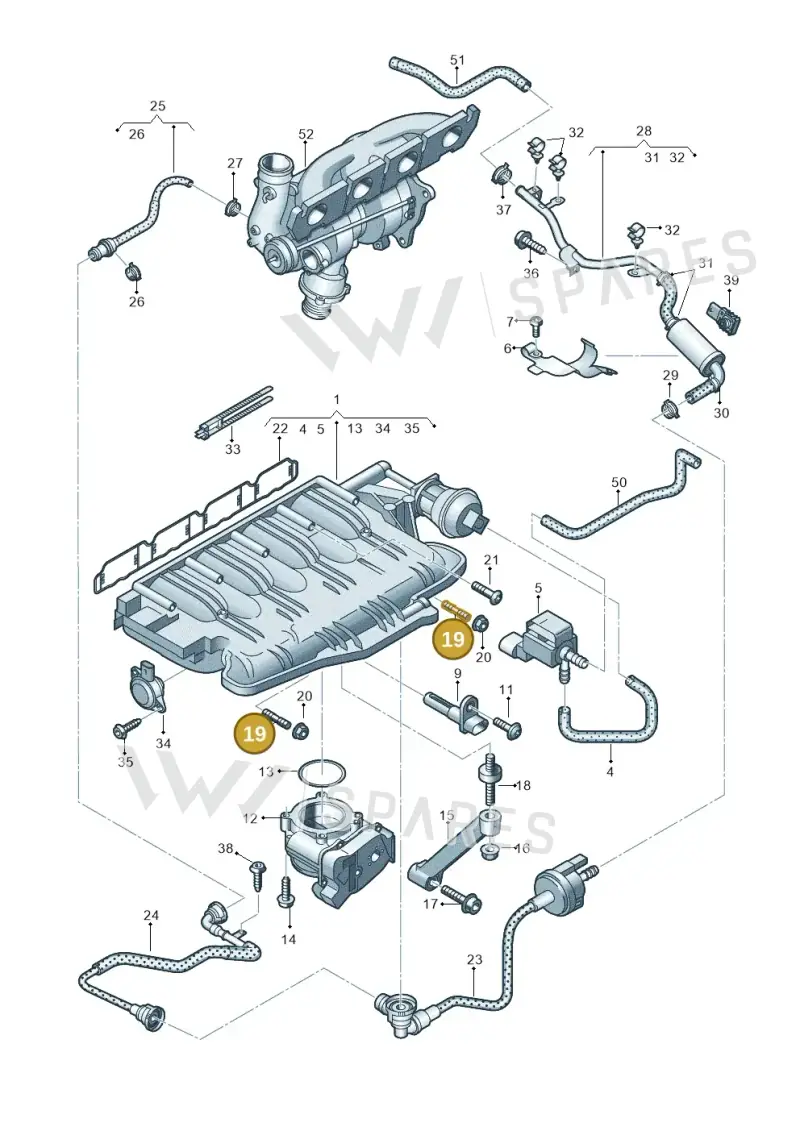 N10581602 — Audi A8L qu. 3.0 TDI (2013-2018) diagram 696133040, position 19