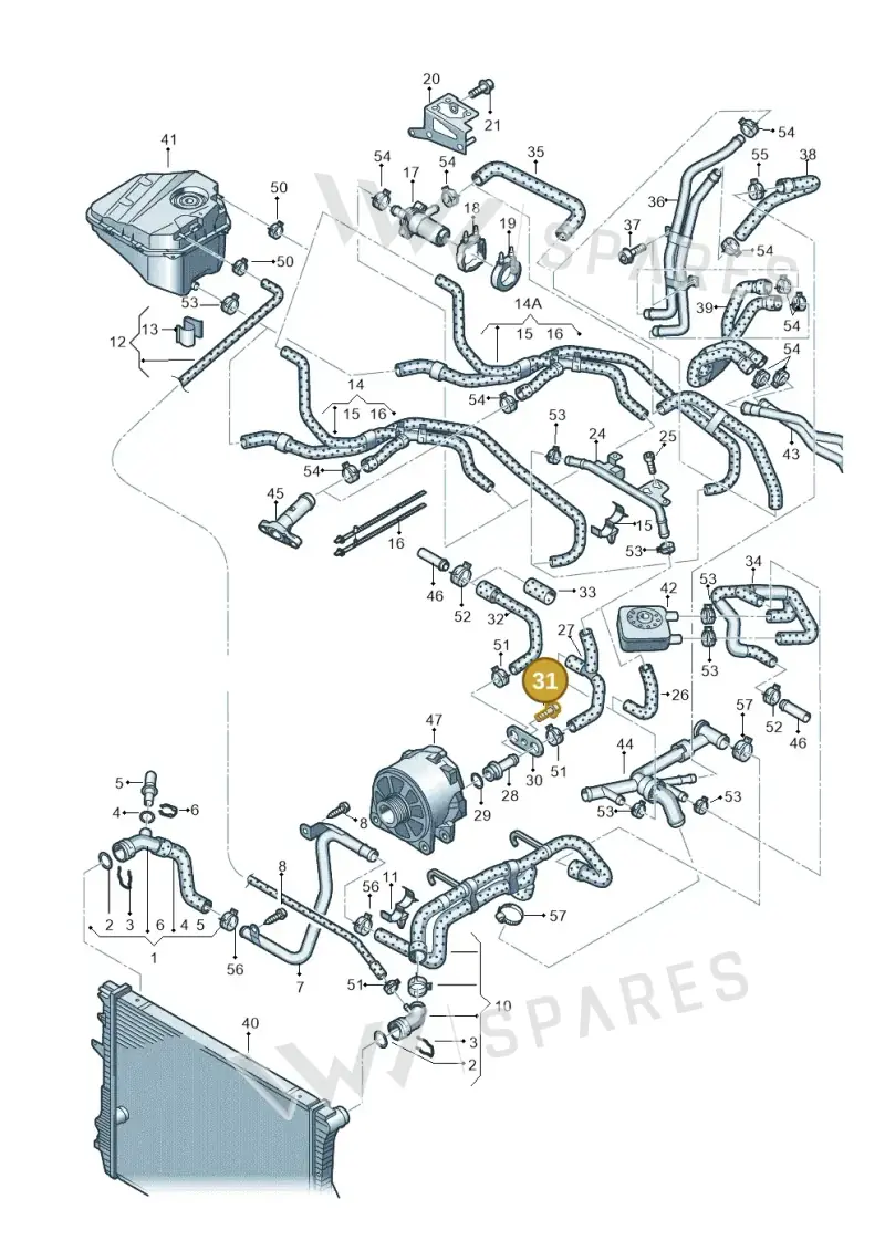 N10613701 — Audi Q7 qu. 3.0 TDI (2009-2015) diagram 493121260, position 31