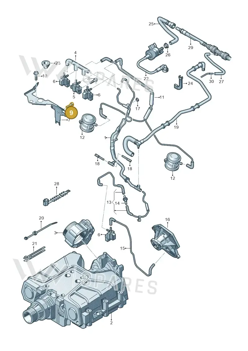 N10622501 — Audi A6 Av. qu. 3.0 (2012-2018) diagram 675133220, position 9