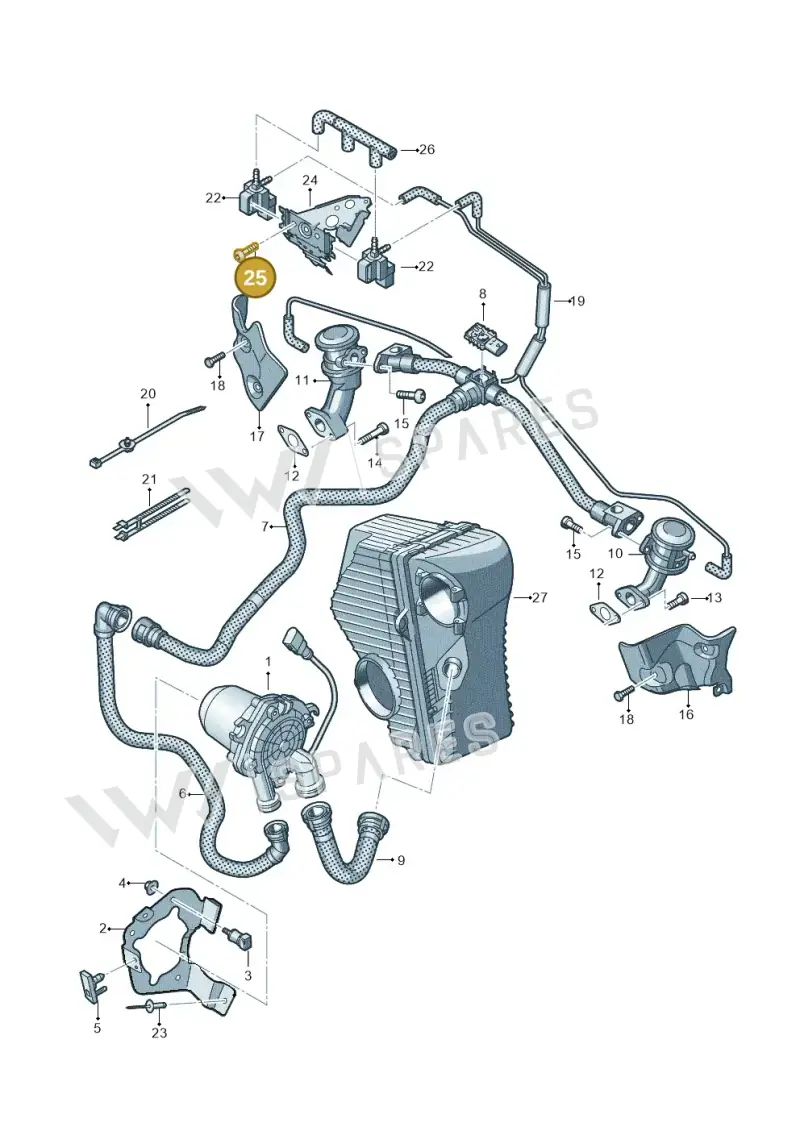 N10622501 — Audi A8L qu. 3.0 TDI (2013-2018) diagram 693131000, position 25