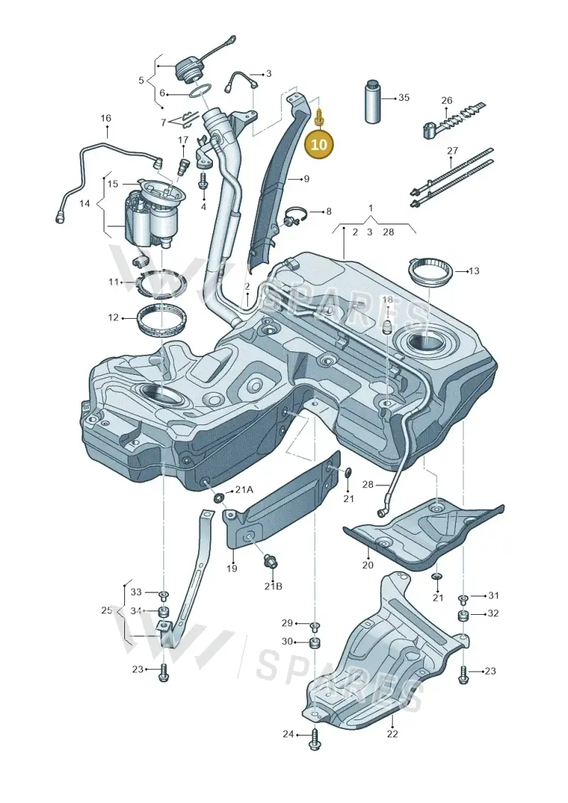 N10622701 — Audi A7 Sportback (2014-2018) diagram 711201000, position 10