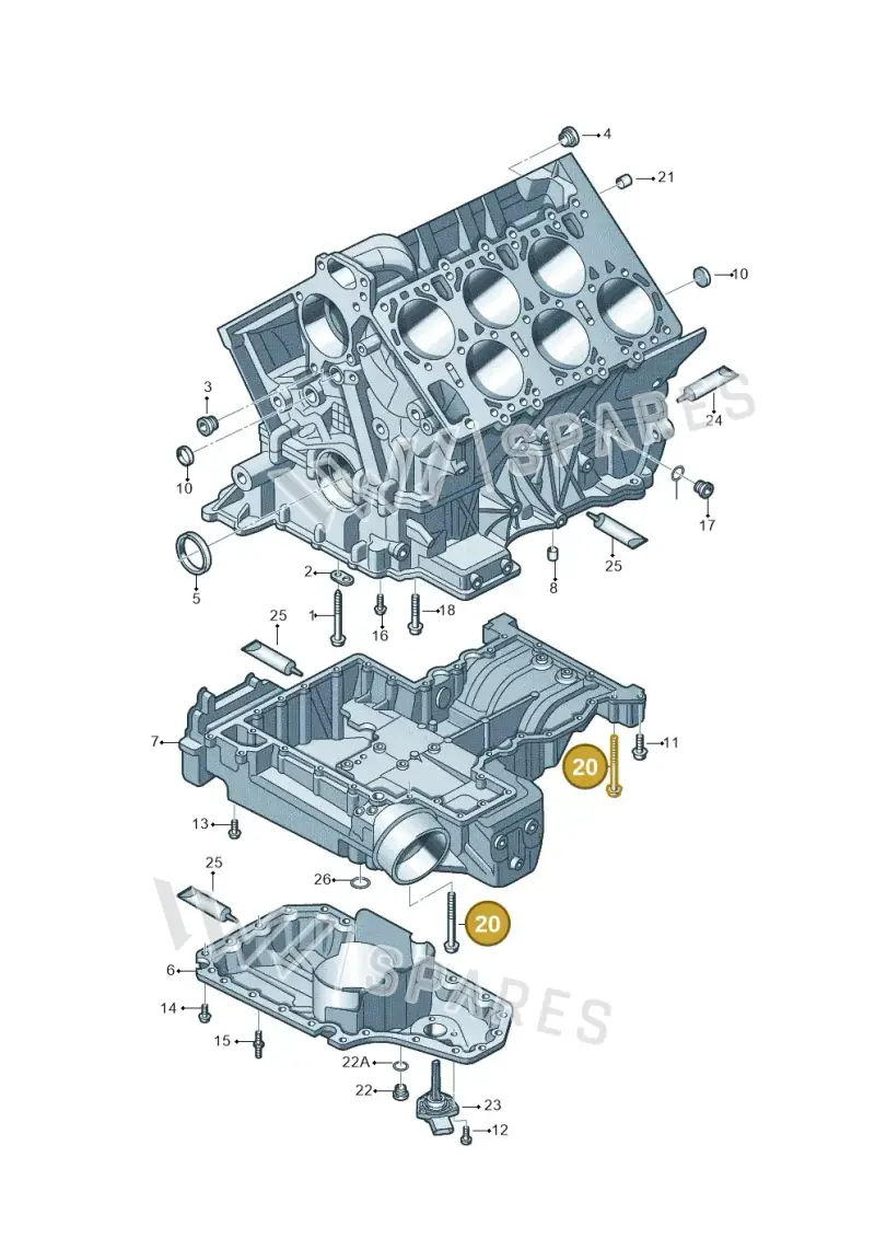 N10627901 — Audi A8L qu. 3.0 TDI (2013-2018) diagram 696103220, position 20
