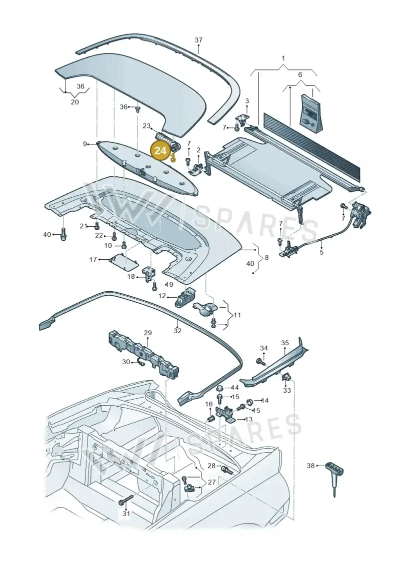 N10632105 — Audi A5 Cabrio 2.0 (2016-2018) diagram 848825500, position 24