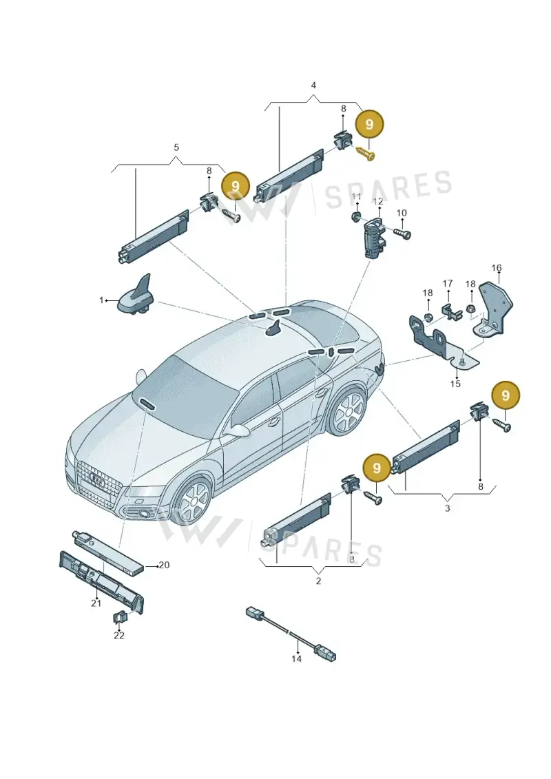N10633602 — Audi A7 Sportback (2014-2018) diagram 788035100, position 9